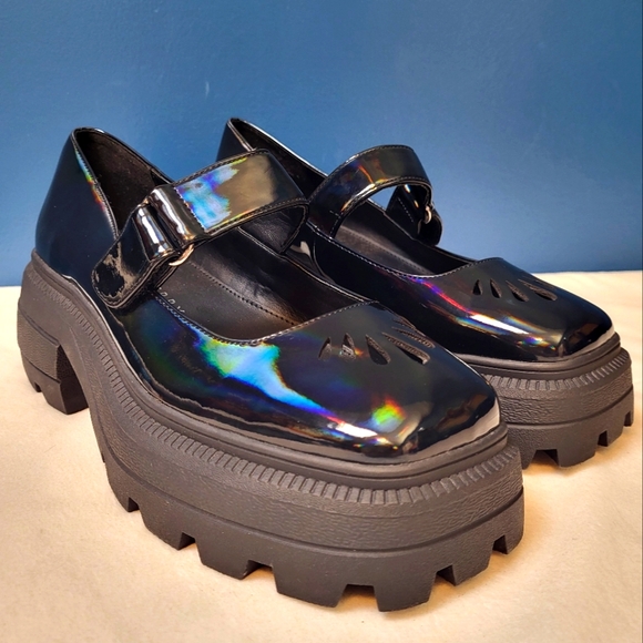 Katy Perry Geli Combat Mary Jane Platform Shoes Size Black Chunky